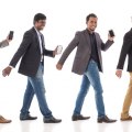 Cofounders of Perpule app, Abhinav Pathak, Saketh BSV, Yogesh Ghaturle and Sathya. Bangalore. January 2018. Photograph by Nishant Ratnakar