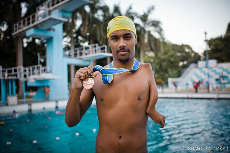 Indian paralympic swimmer Sharath Gayakwad